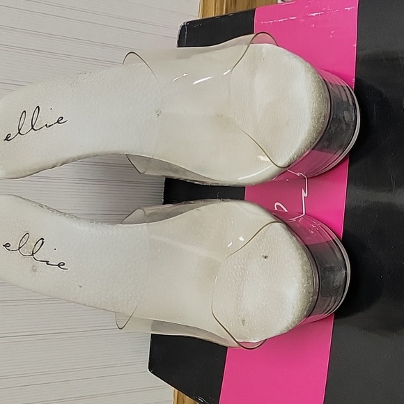 Ellie Vanity Transparent High Heel Platform Shoes Sz 6 Coquette Stripper Sexy - Picture 3 of 5